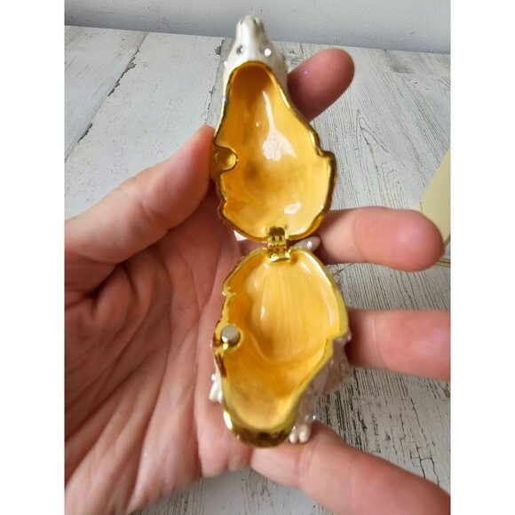 Pier 1 cloisonne polar bear trinket box jewelry glitter rhinestone unique - Picture 6 of 10